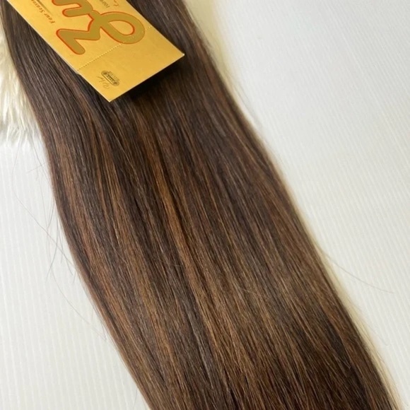 Ultra Silky Black with Copper highlights Hair Extensions in 18 Inch FF 1B/30 - Picture 5 of 6